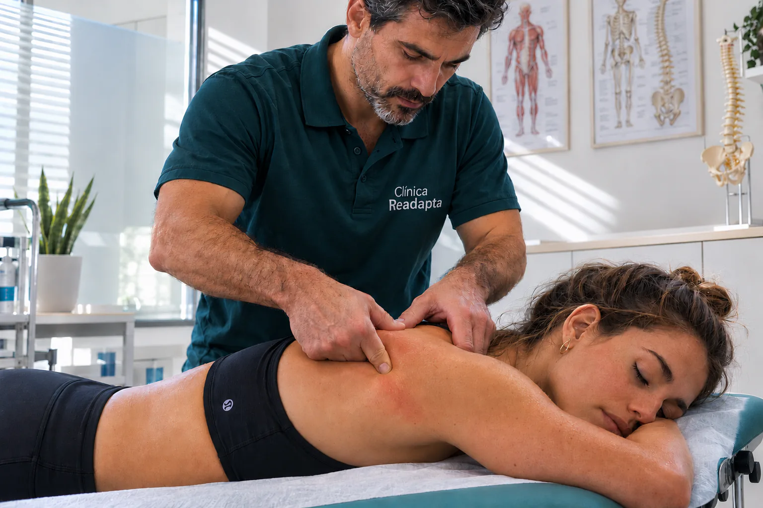 Sesión de fisioterapia en un entorno clínico